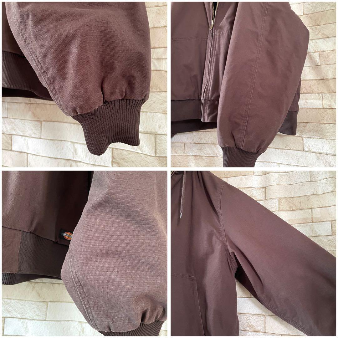 ディッキーズ アクティブジャケット 裏地フリース 刺繍ロゴ ブラウン 2XL