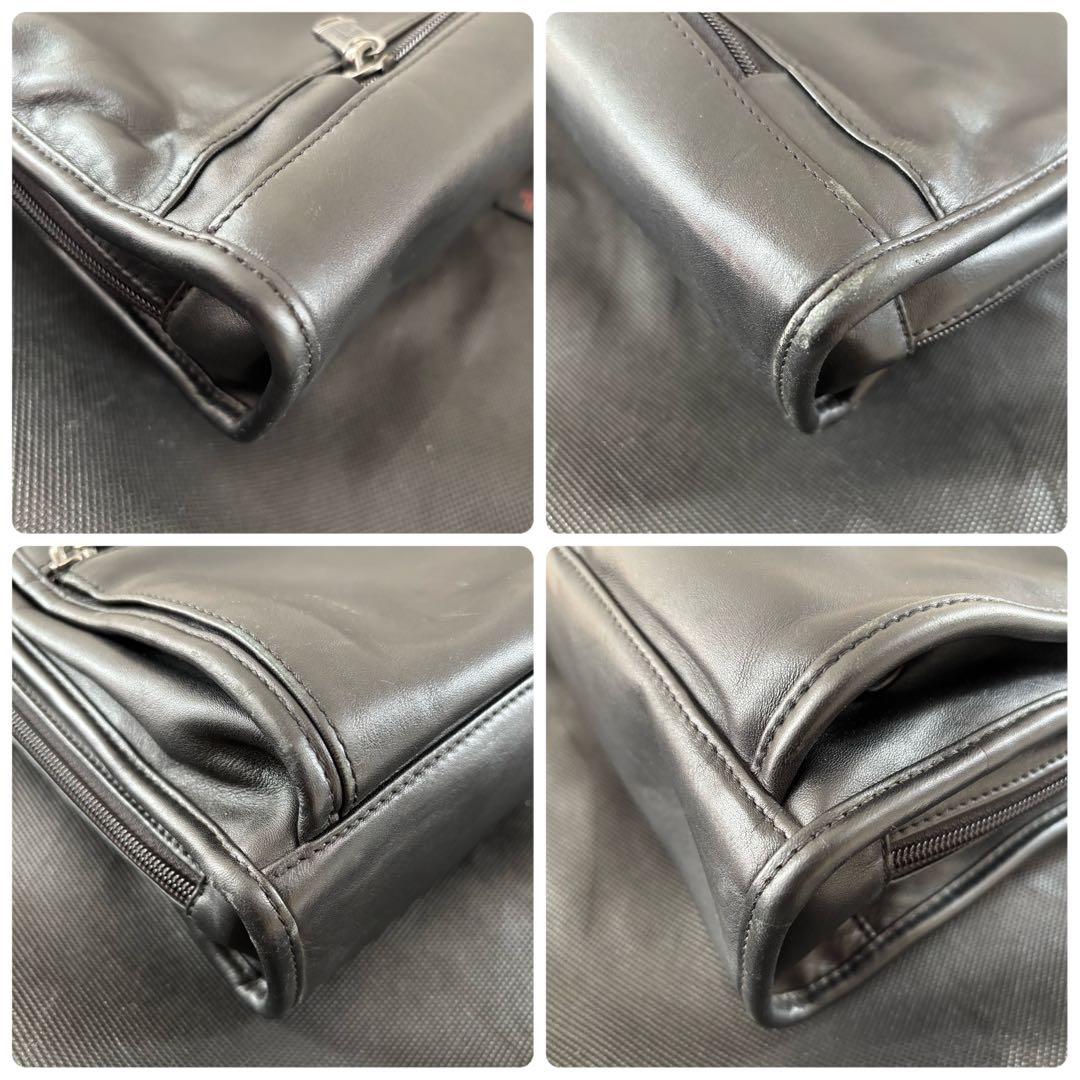 TUMI ビジネスバッグ 本革 レザー 2way 保存袋 ショルダー ブラック