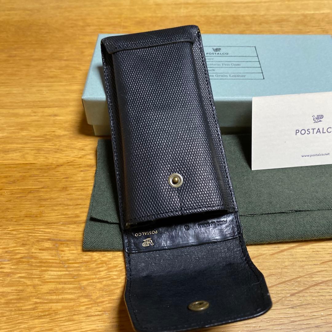 週末お値引き！ポスタルコ　ペンケース　クロスクレインレザー　ブラック