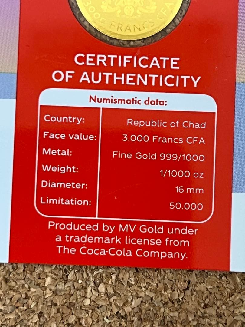 幸せのおそそ分け 希少な白くま金貨カード 一体型　記念メダル コカコーラ公式