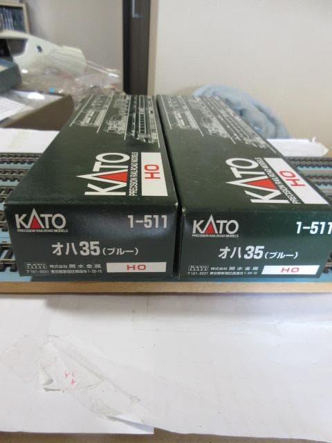 オハ35 (座席車) ブルー ２両セット　HOゲージ 室内灯装着済・未走行車