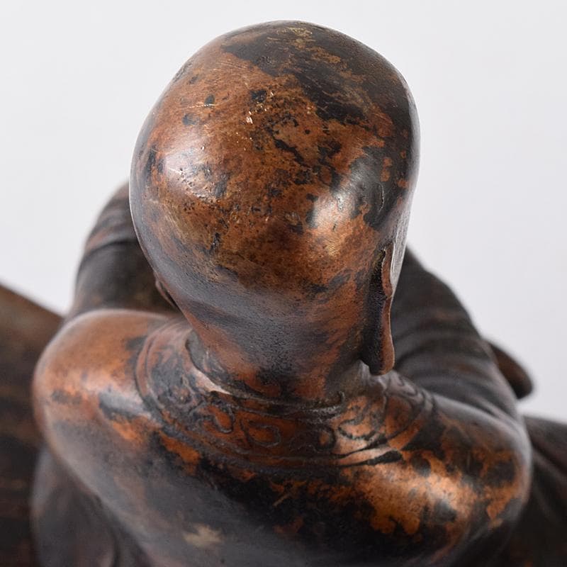 仏教美術　古銅　和尚像　僧侶像　人物像　置物　仏像　M　R8410