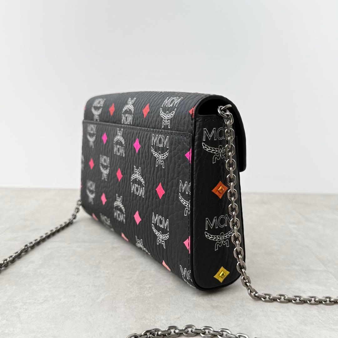 【美品✨️激レア】MCM ヴィセトス チェーンウォレット ショルダー マルチカラー