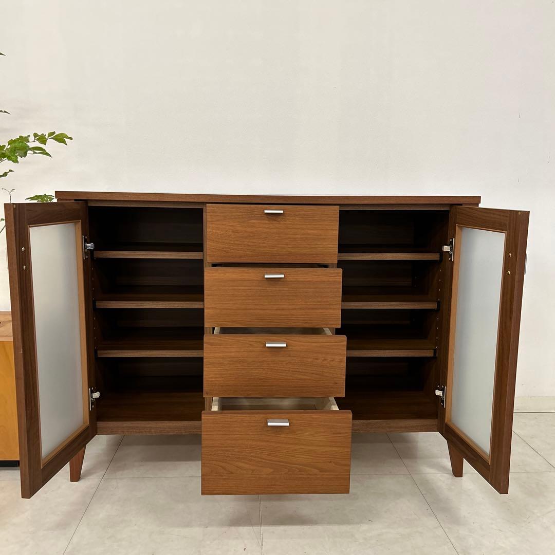 アウトレット★モダンなサイドボード キャビネット ウォールナット