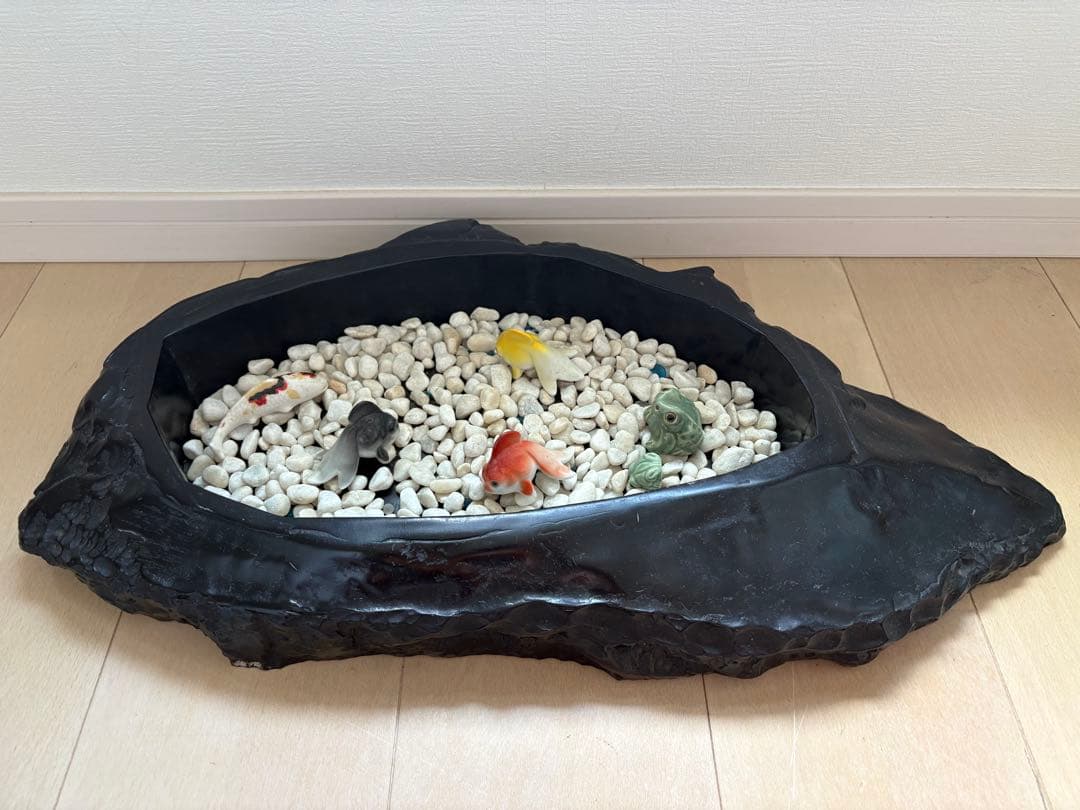 【最終】高級　那智黒水盤　花器　生花　アンティーク　迎春　硯