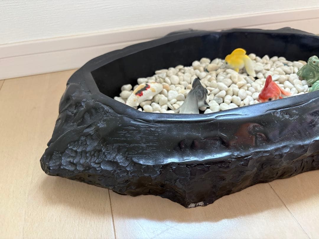 【最終】高級　那智黒水盤　花器　生花　アンティーク　迎春　硯