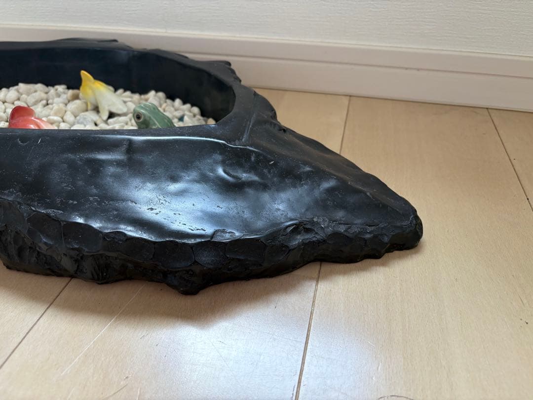 【最終】高級　那智黒水盤　花器　生花　アンティーク　迎春　硯