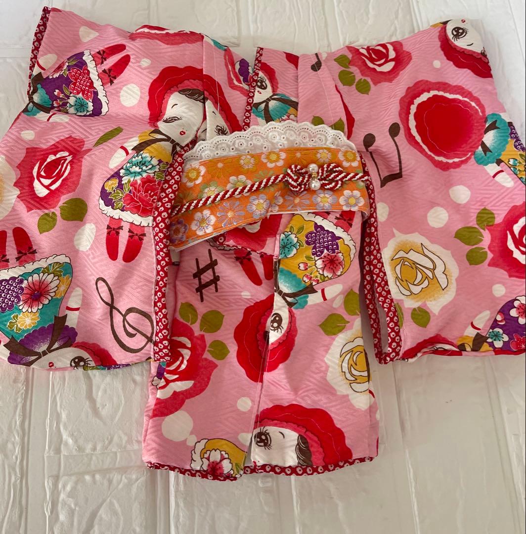 お着物　わんこ猫♡犬着物　お正月　七五三　振袖ひな祭り撮影会人気お人形柄