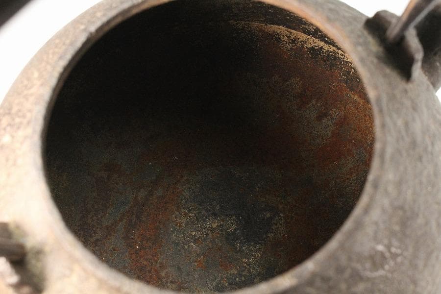 茶道具 刷毛目 鉄瓶 大サイズ 美品(K-XA824)