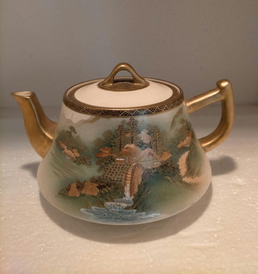 薩摩焼　神山　9点セット　カップ　ソーサー　ポット　クリーマー　シュガー