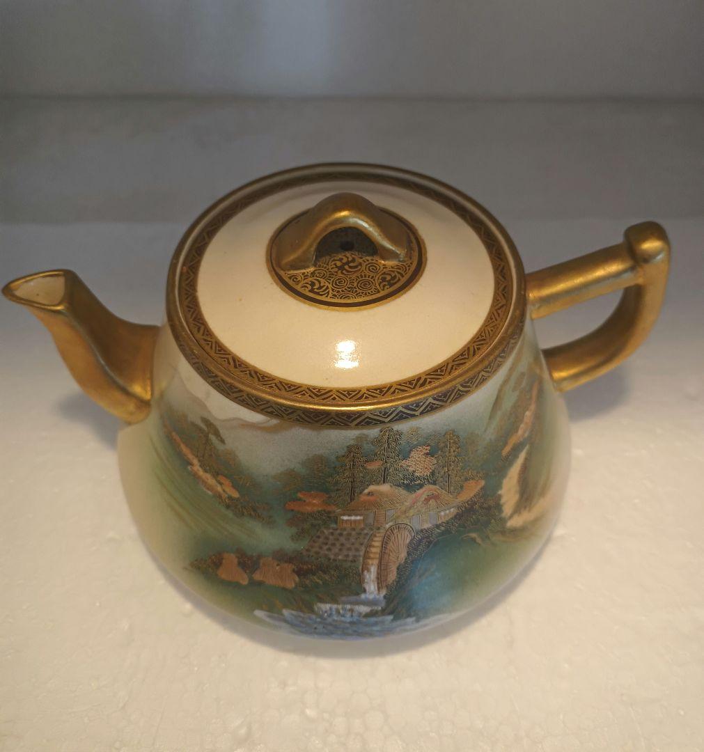 薩摩焼　神山　9点セット　カップ　ソーサー　ポット　クリーマー　シュガー