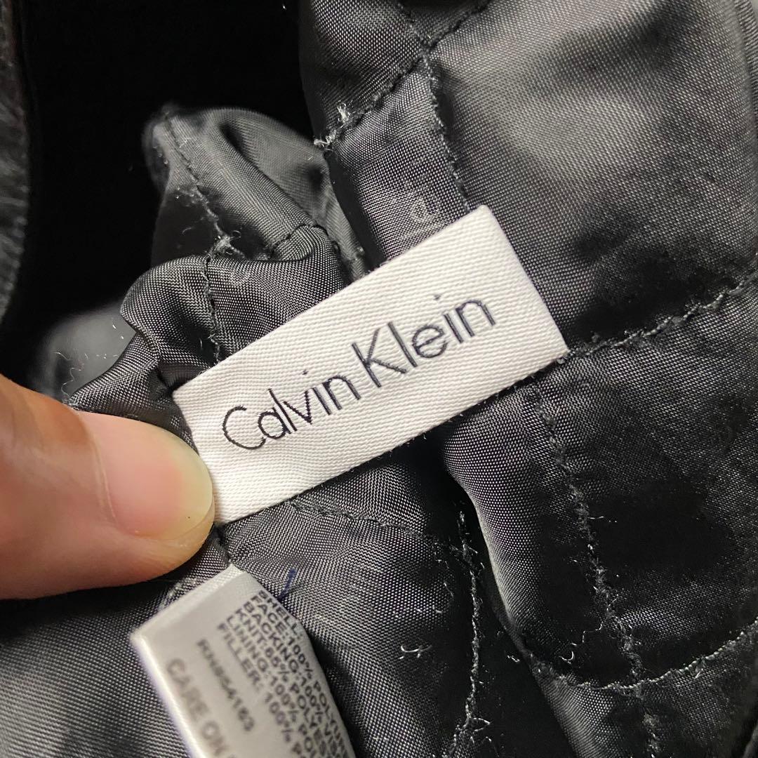 CK カルバンクライン シングルライダース フェイクレザージャケット ブラック