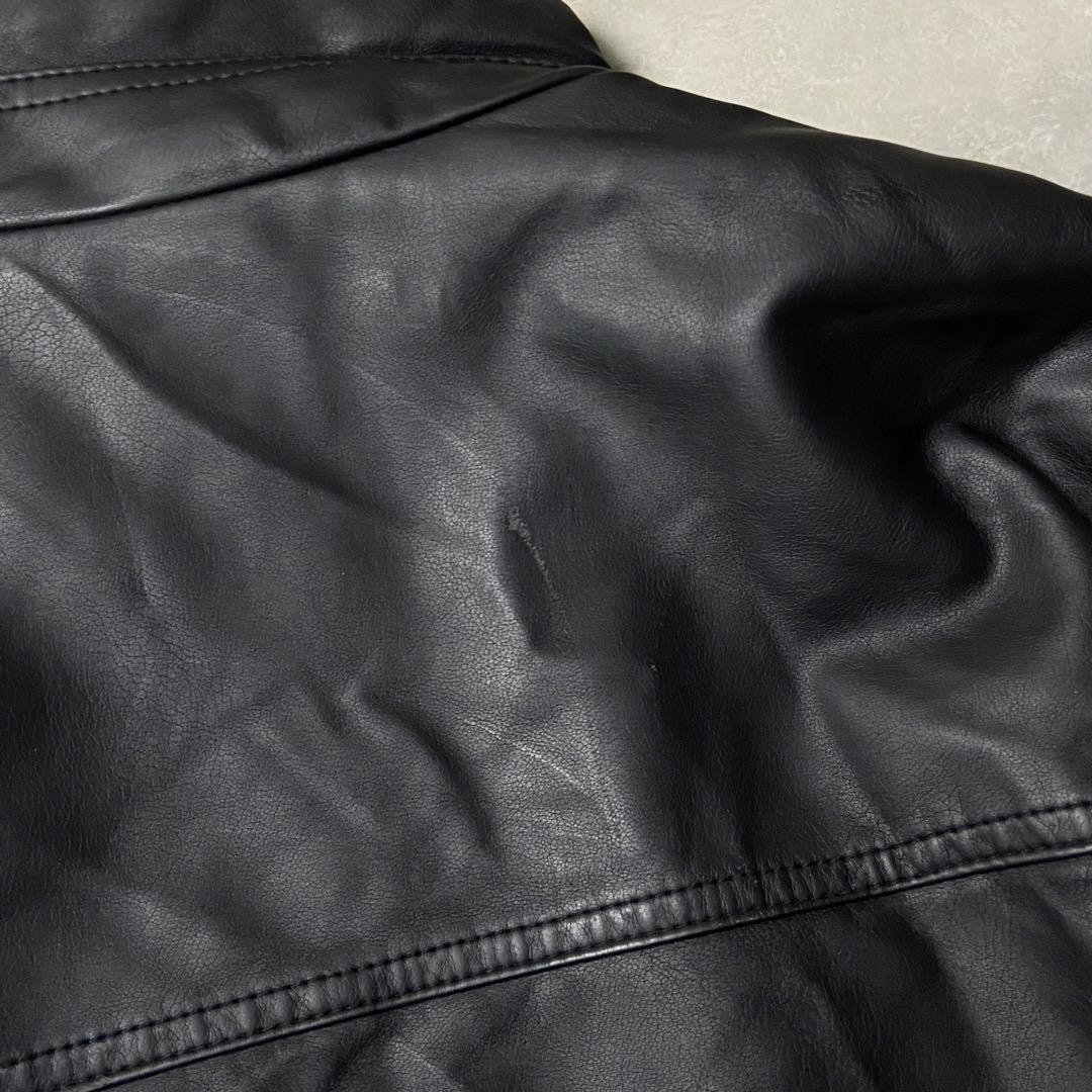 CK カルバンクライン シングルライダース フェイクレザージャケット ブラック