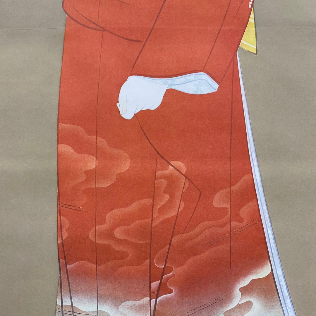 美品 掛け軸 大幅！ 上村松園筆「序の舞」美人画 浮世絵 年中掛け