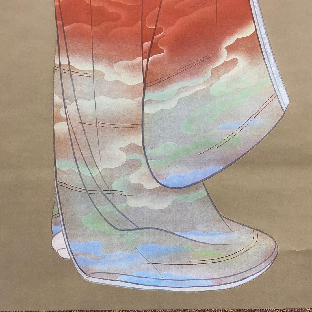 美品 掛け軸 大幅！ 上村松園筆「序の舞」美人画 浮世絵 年中掛け