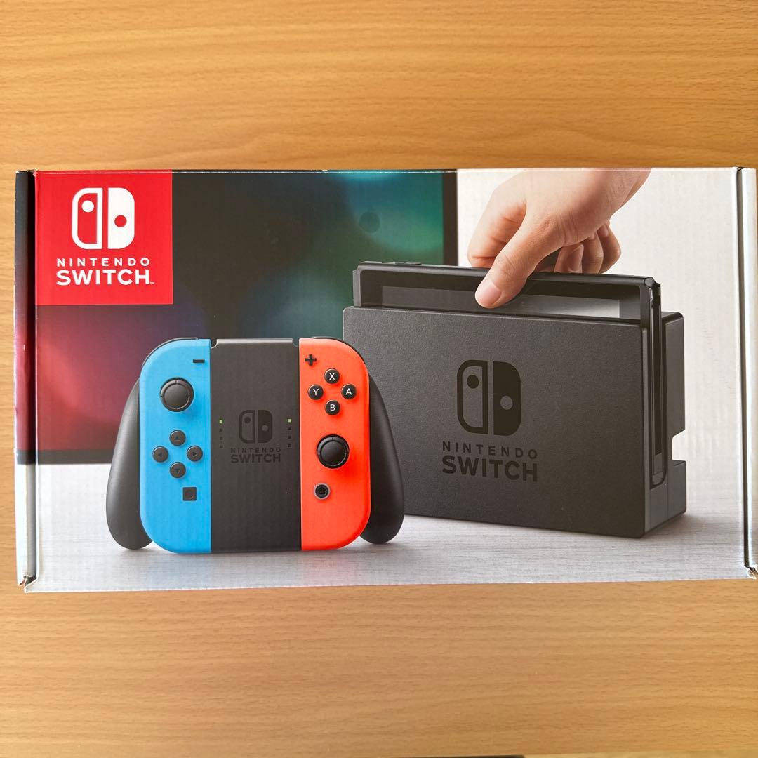 【箱付き】Nintendo Switch 本体 青/赤Joy-Con,付属品付き