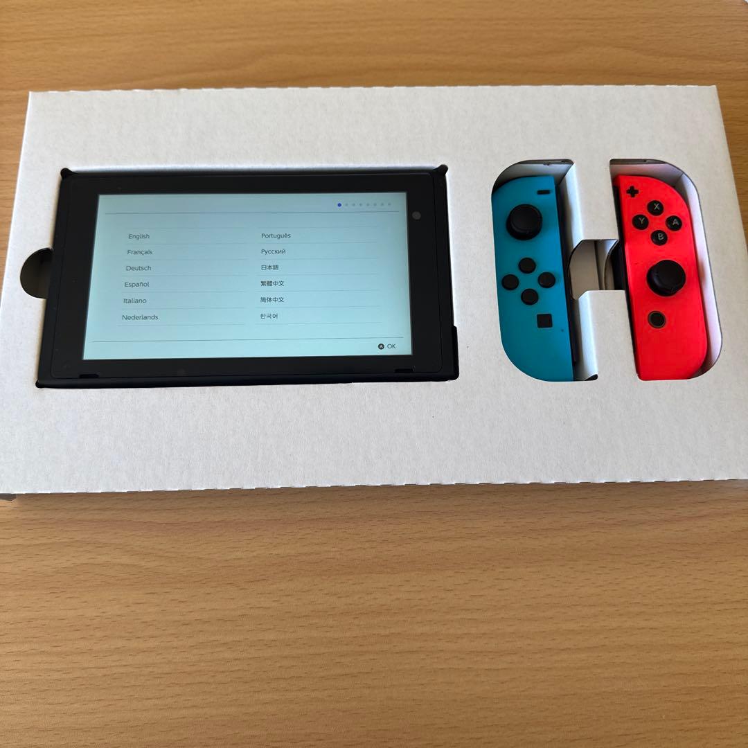 【箱付き】Nintendo Switch 本体 青/赤Joy-Con,付属品付き