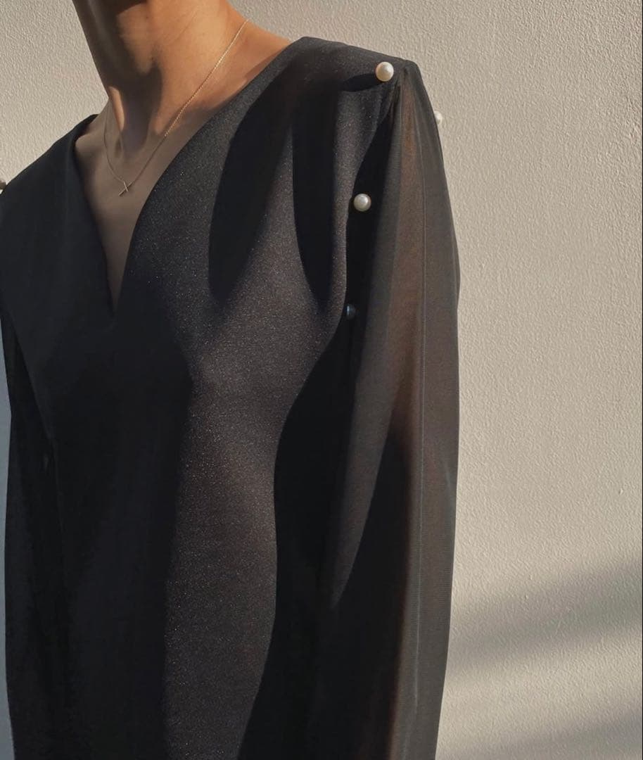 AMERI CHIC PEARL DRESS 定価20,350円 ブラックM