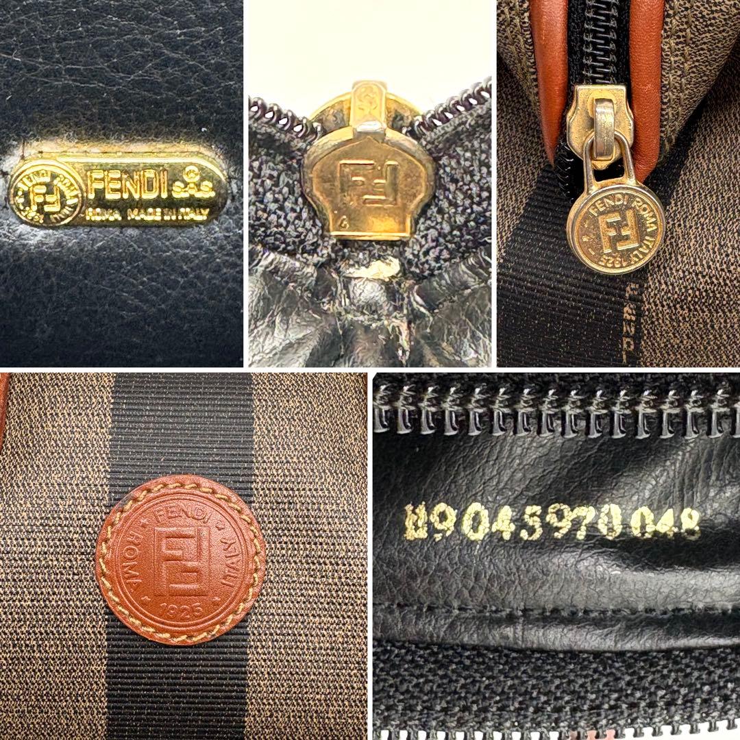 極美品　希少　FENDI マイクロミニボストン 2wayバッグ　ペカン柄　PVC