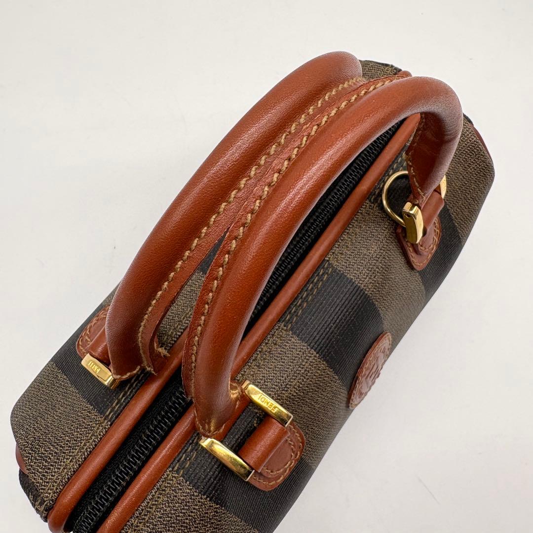 極美品　希少　FENDI マイクロミニボストン 2wayバッグ　ペカン柄　PVC