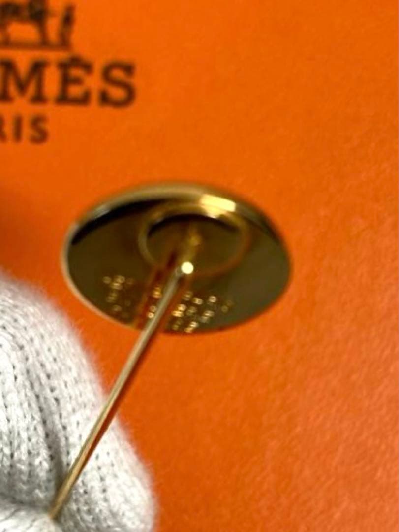 美品　HERMES エルメス　セリエ　ピンブローチ　ピンバッチ　ゴールド　箱付き