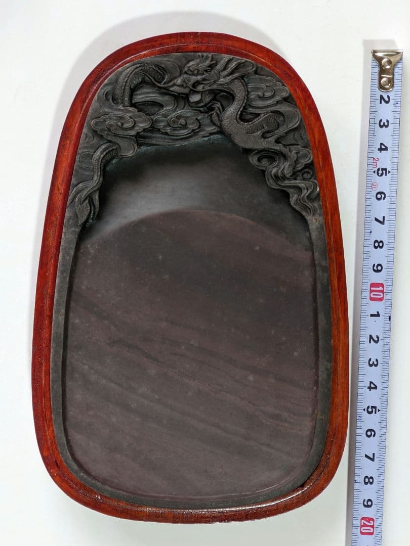 ♦中国端渓硯 雲龍紋様硯 箱入 文房四宝 アンティーク 骨董品 コレクション