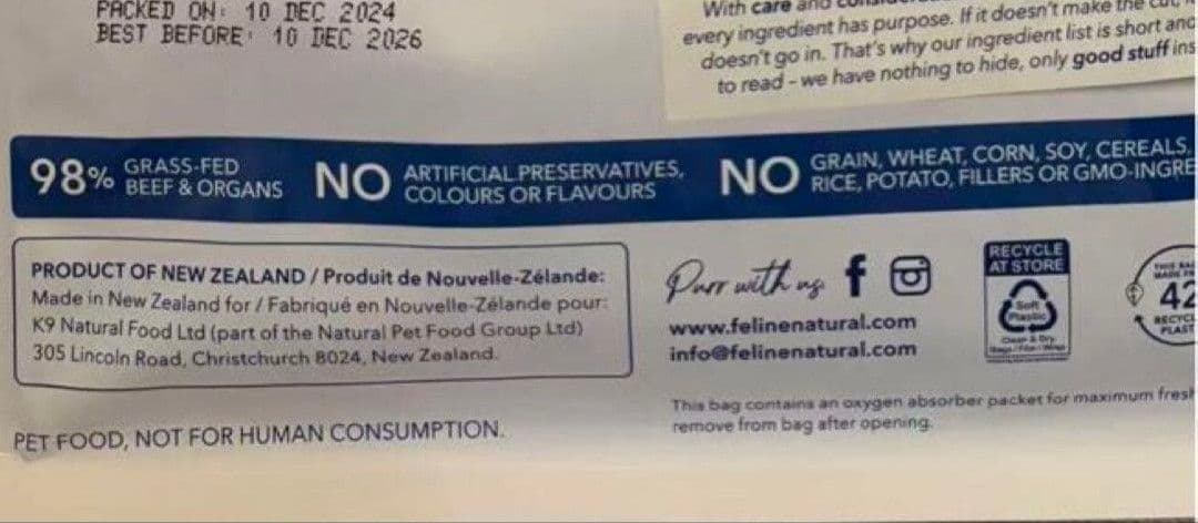 k9ナチュラル FL ビーフ＆ラム＆チキン　フィースト各320g キャット用