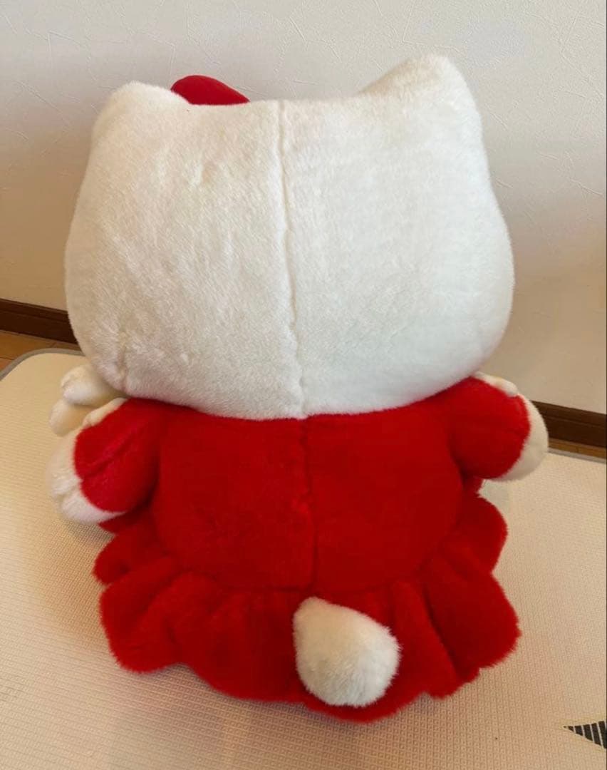 【美品】【希少】ハローキティ ぬいぐるみ 大 特大 花柄ドレス レトロ 限定