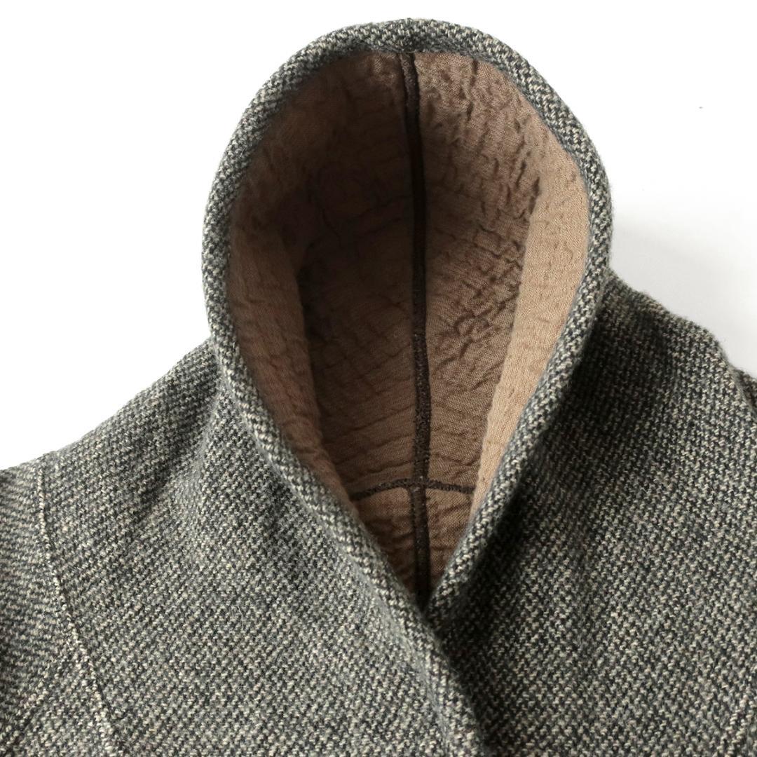 nest robe ツイード×イブルコットン ショールカラーコート