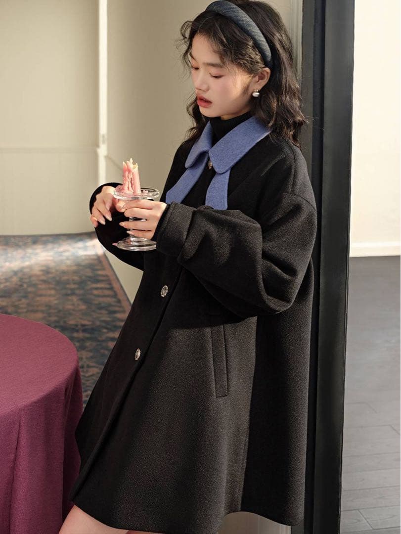 [期間限定価格]Kuose クオセ　リボンカラーコート　Mサイズ