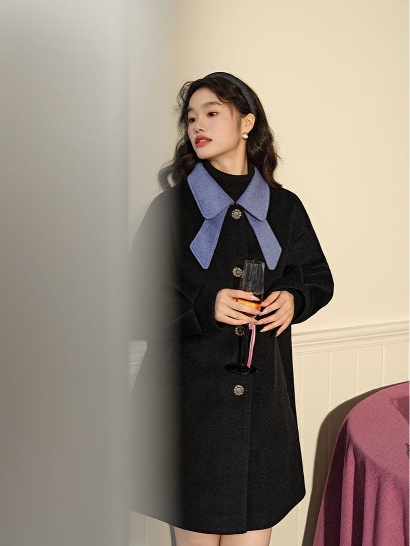 [期間限定価格]Kuose クオセ　リボンカラーコート　Mサイズ