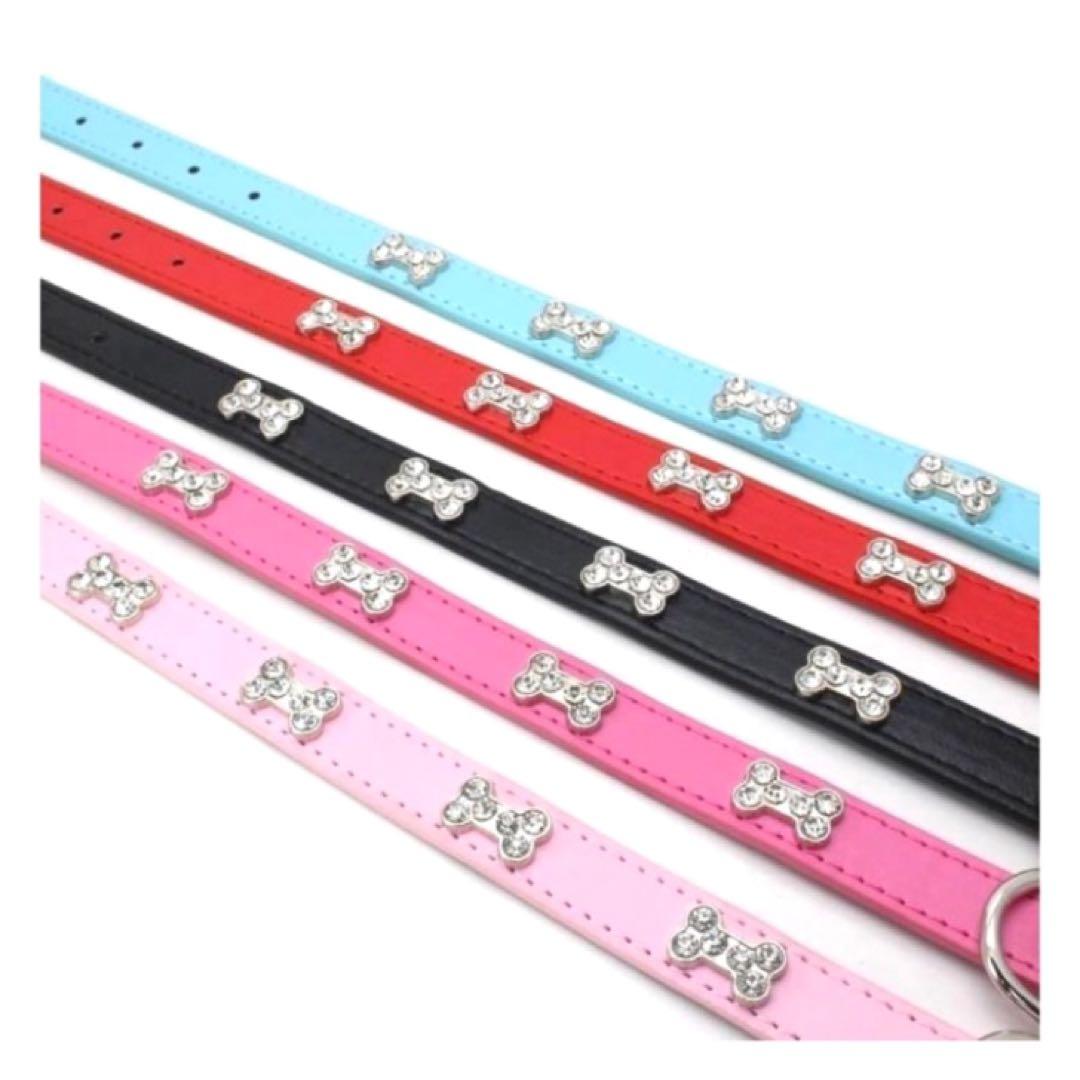 犬 首輪 小型犬 Sサイズ おしゃれ かわいい スワロフスキー クリスタル 青