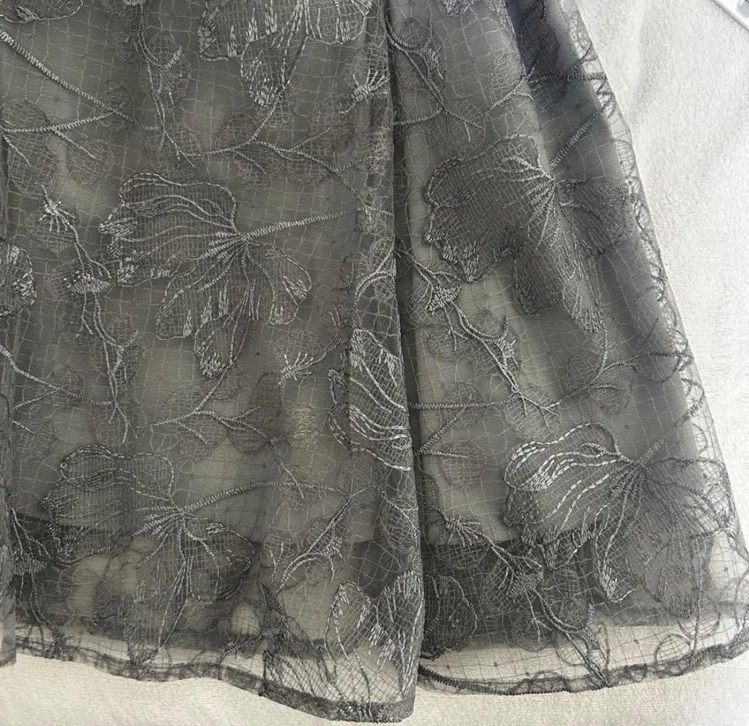 LEJA オーガンジー ドレープ パフスリーブ マーメイドワンピース ドレス S