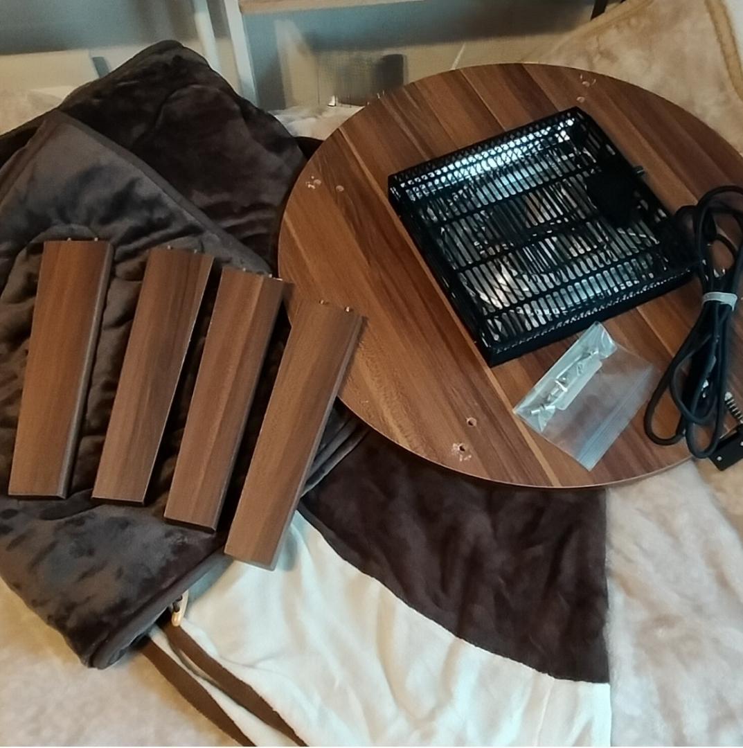 円形 こたつ 本体＋こたつ布団 2点　計3点セット 丸