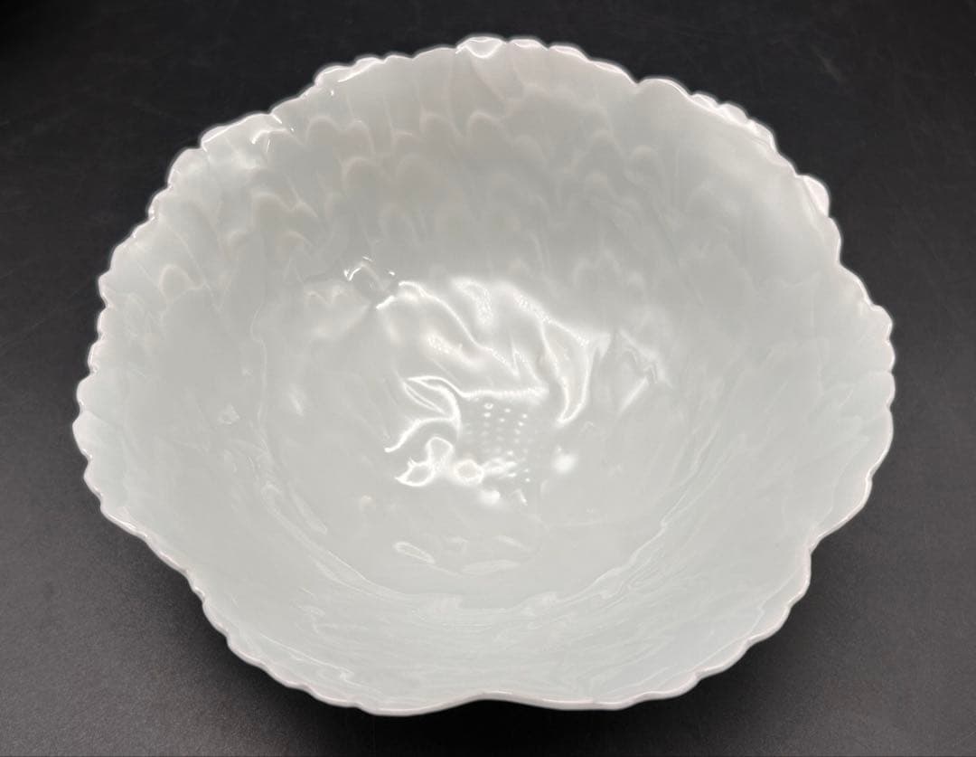 【希少品】樋口一星　白磁　牡丹　中鉢 6客