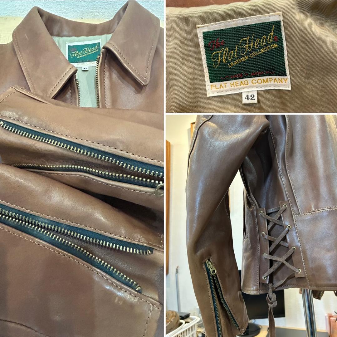 【Flat Head】フラットヘッド 馬革 シングルライダース 42 日本製