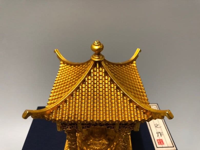 仏教美術 四面仏 亭子仏 銅製品 鎮宅辟邪 開運風水 招財 置物 工芸品