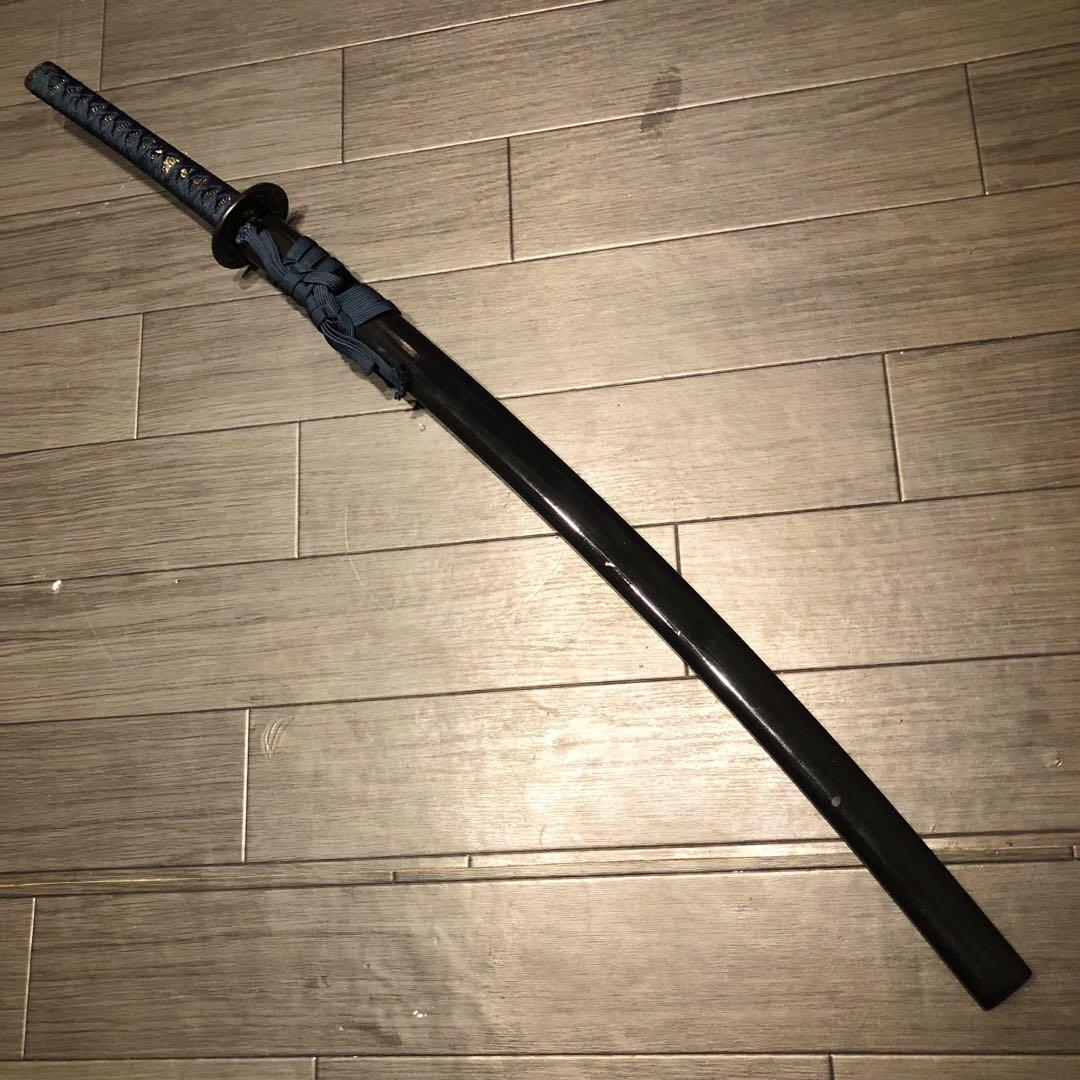 高級模造刀　高級居合刀　優波紋　亜合金刀身　名刀　居合刀　緑藍拵え