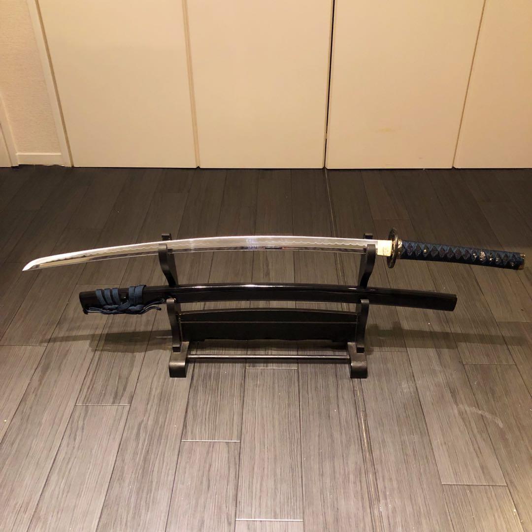 高級模造刀　高級居合刀　優波紋　亜合金刀身　名刀　居合刀　緑藍拵え