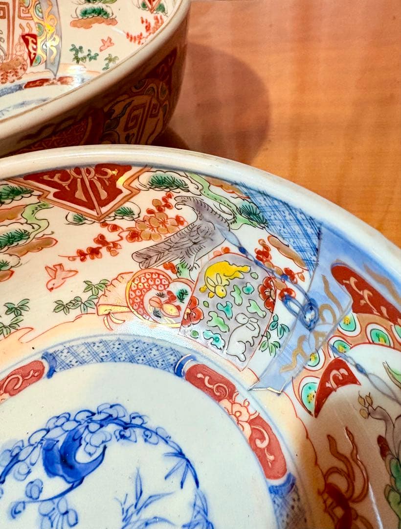 古伊万里 色絵 どんぶり 盛鉢 時代物 アンティーク