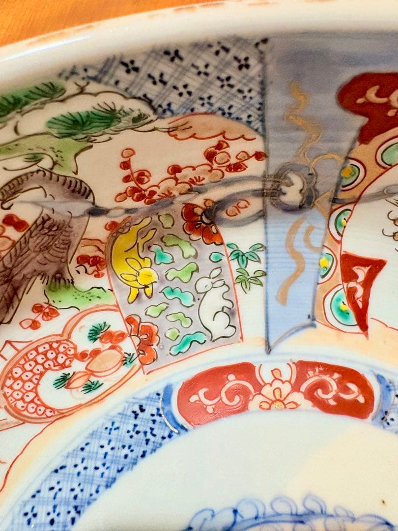 古伊万里 色絵 どんぶり 盛鉢 時代物 アンティーク