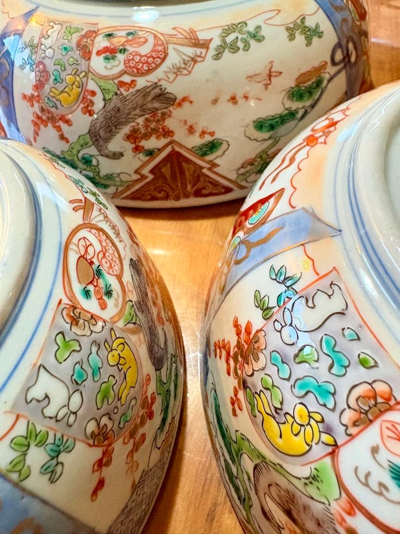 古伊万里 色絵 どんぶり 盛鉢 時代物 アンティーク