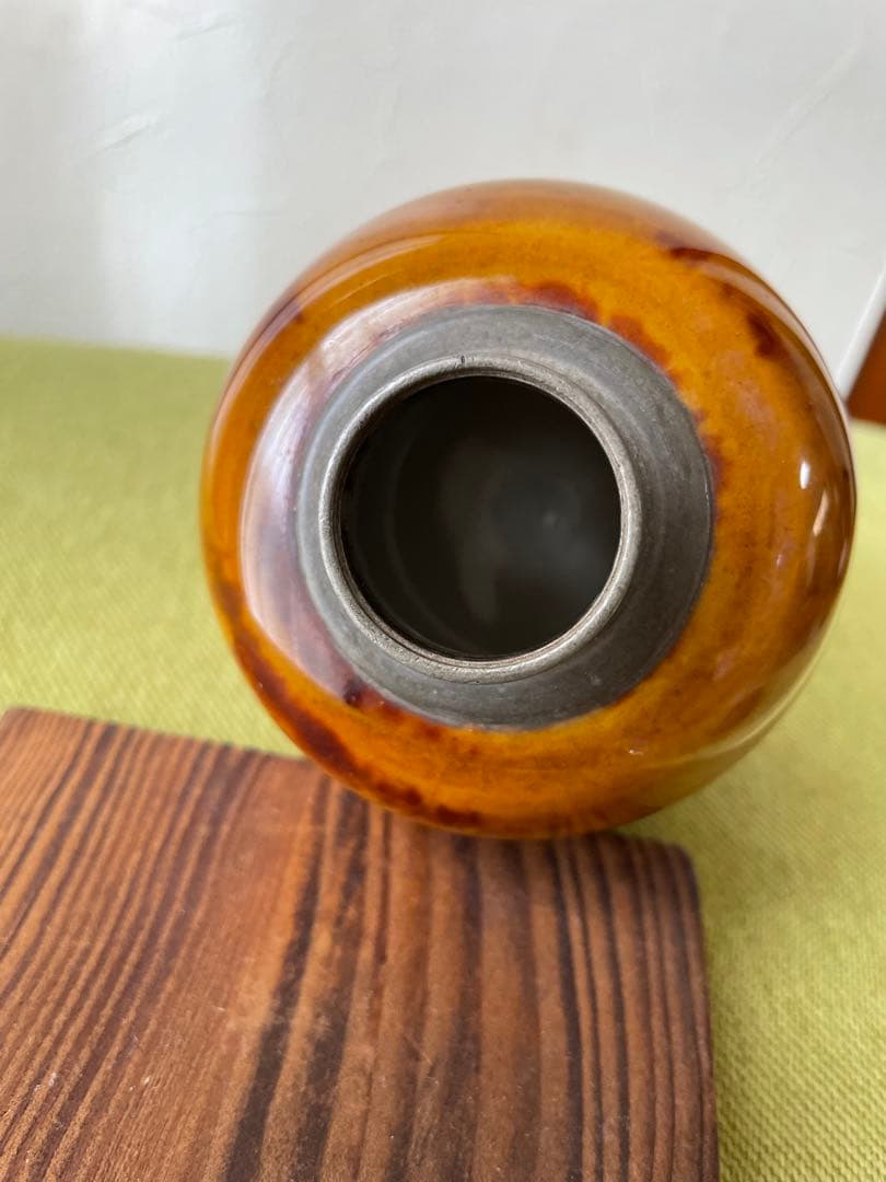 煎茶道具　陶製錫口茶心壺　茶入れ