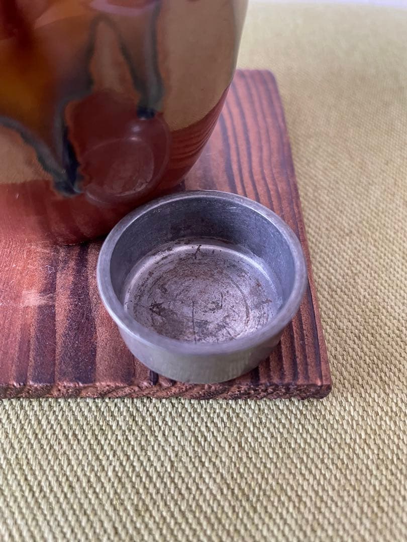 煎茶道具　陶製錫口茶心壺　茶入れ