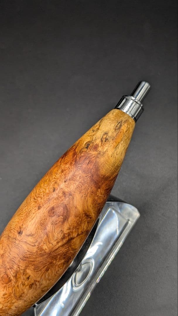 188ペン工房翌檜　花梨　紅白　源平　瘤杢　木軸シャーペン　木軸ボールペン　極太