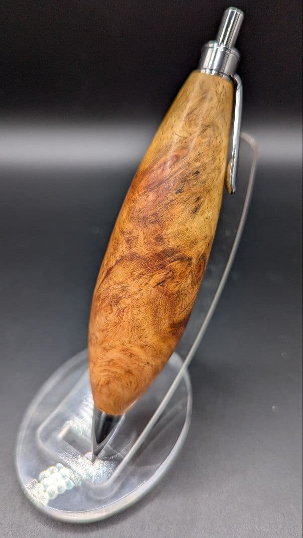 188ペン工房翌檜　花梨　紅白　源平　瘤杢　木軸シャーペン　木軸ボールペン　極太