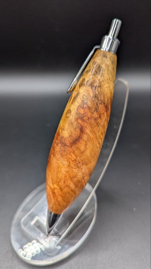 188ペン工房翌檜　花梨　紅白　源平　瘤杢　木軸シャーペン　木軸ボールペン　極太