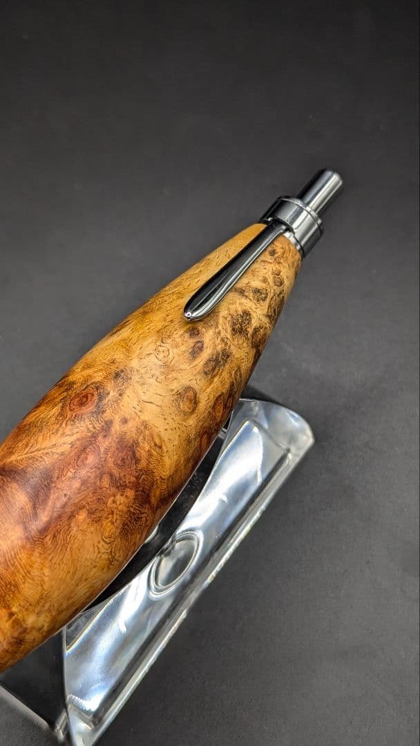 188ペン工房翌檜　花梨　紅白　源平　瘤杢　木軸シャーペン　木軸ボールペン　極太