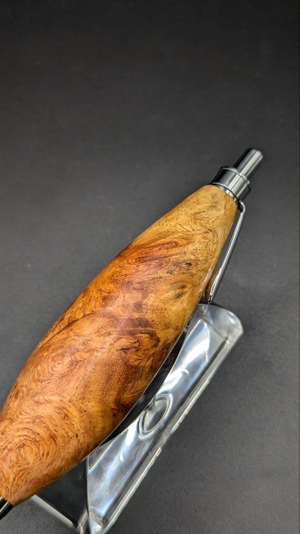 188ペン工房翌檜　花梨　紅白　源平　瘤杢　木軸シャーペン　木軸ボールペン　極太