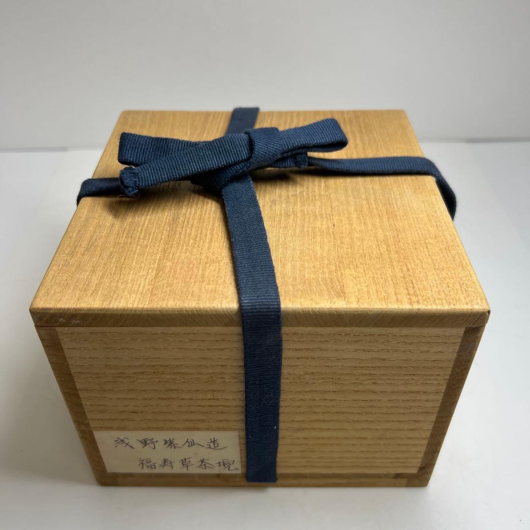 ☆茶3 浅野紫仙　福寿草茶碗　共箱　口径約13㎝　東Y7-1113⑦